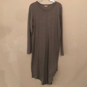 Wilt new gray heather shifted rib mix crew tee dress